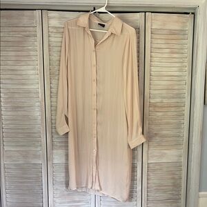 VILA Women's Beige Button Down Shirt Dress